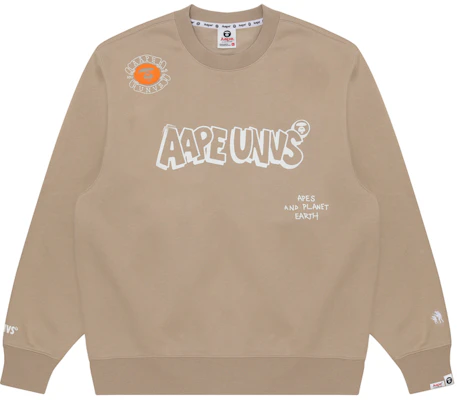 AAPE FW23 Crewneck Sweatshirt with Ape Face Graphic and Letter Print AAPSWMA321XXL Lookbook AAPE FW23 Crewneck Sweatshirt with Ape Face Graphic and Letter Print AAPSWMA321XXL