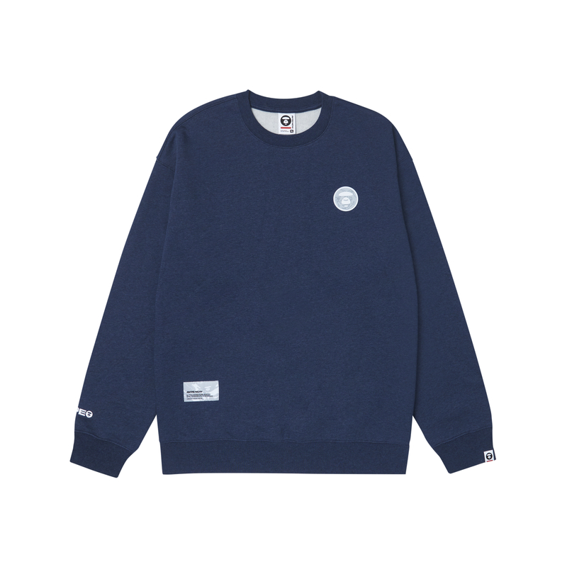 AAPE FW23 Crewneck Sweatshirt with Ape Logo and Embroidered Lettering AAPSWMA306XAL