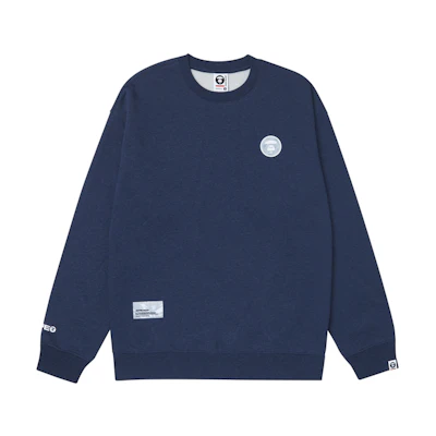 AAPE FW23 Crewneck Sweatshirt with Ape Logo and Embroidered Lettering AAPSWMA306XAL