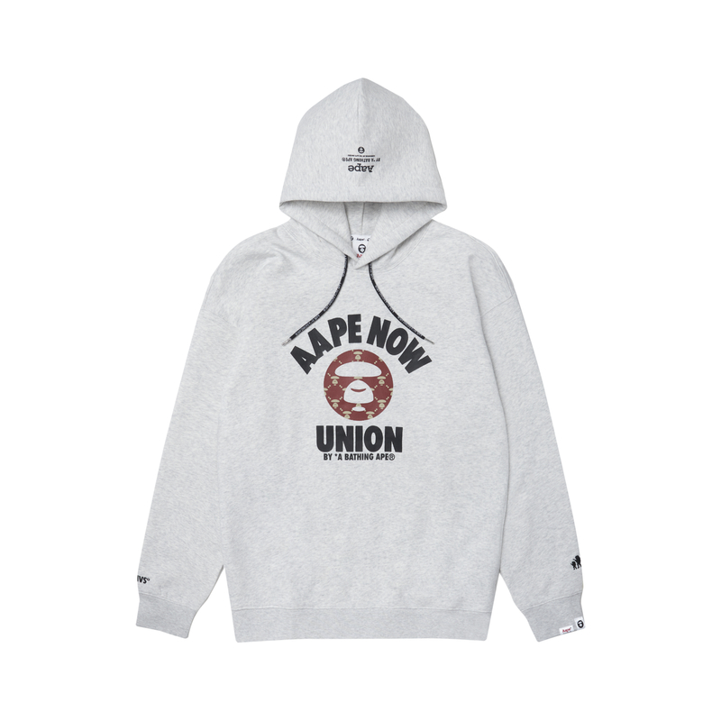 AAPE FW23 Logo Print Hoodie White Casual Sweatshirt AAPSWMA328XAL