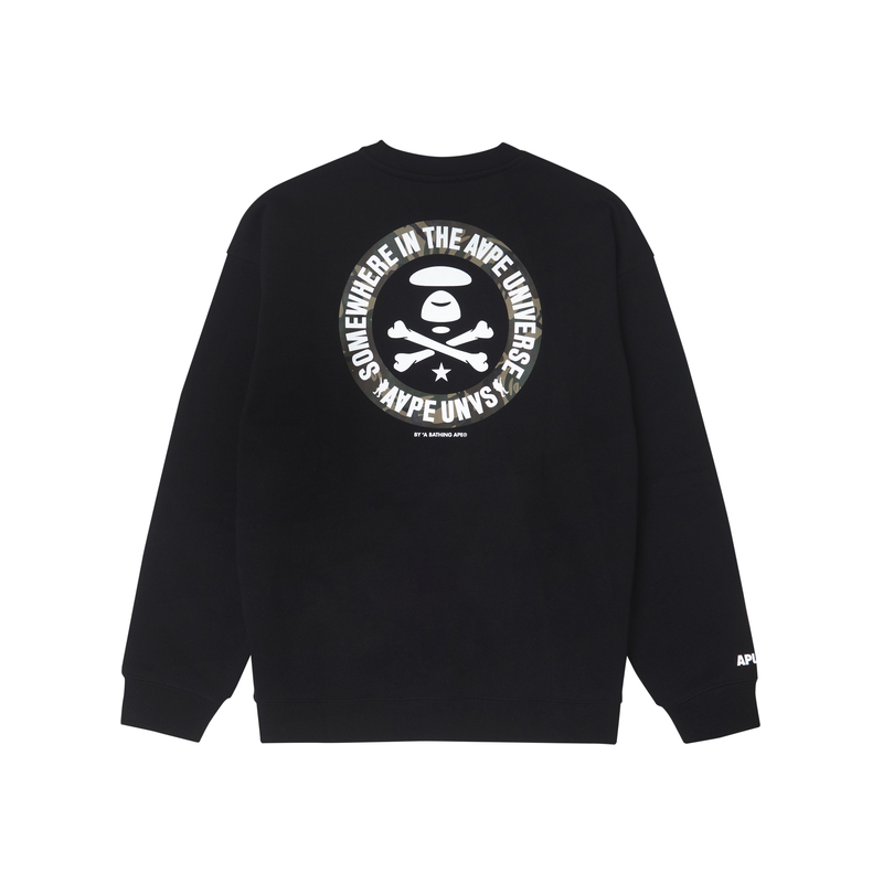 AAPE FW23 Loose Fit Crewneck Sweatshirt with Ape Logo and Letter Print AAPSWMA324XXL