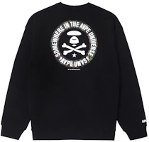 AAPE FW23 Loose Fit Crewneck Sweatshirt with Ape Logo and Letter Print AAPSWMA324XXL AAPE FW23 Loose Fit Crewneck Sweatshirt with Ape Logo and Letter Print AAPSWMA324XXL
