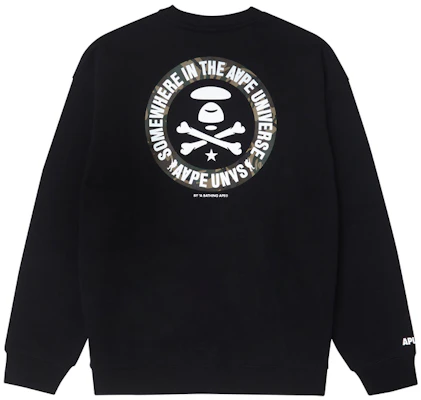 AAPE FW23 Loose Fit Crewneck Sweatshirt with Ape Logo and Letter Print AAPSWMA324XXL Buy AAPE FW23 Loose Fit Crewneck Sweatshirt with Ape Logo and Letter Print AAPSWMA324XXL
