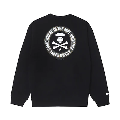 AAPE FW23 Loose Fit Crewneck Sweatshirt with Ape Logo and Letter Print AAPSWMA324XXL