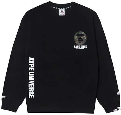 AAPE FW23 Loose Fit Crewneck Sweatshirt with Ape Logo and Letter Print AAPSWMA324XXL Lookbook AAPE FW23 Loose Fit Crewneck Sweatshirt with Ape Logo and Letter Print AAPSWMA324XXL