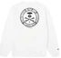 Shop AAPE FW23 Loose Fit Crewneck Sweatshirt with Ape Logo and Letter Print AAPSWMA324XXL