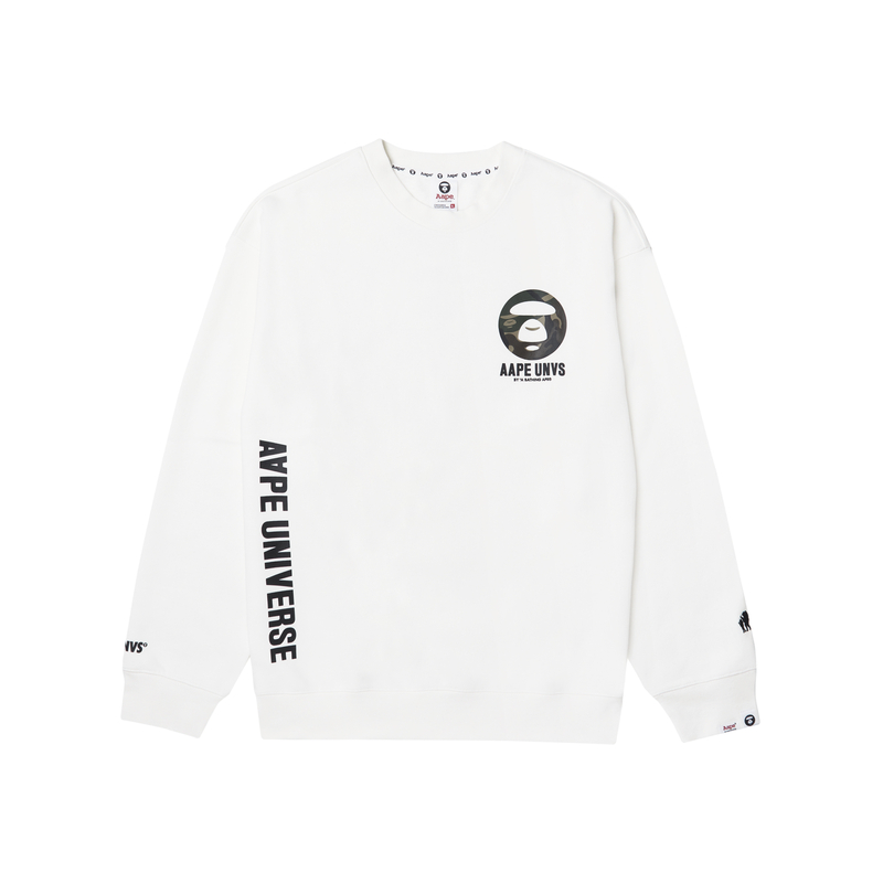 Purchase AAPE FW23 Loose Fit Crewneck Sweatshirt with Ape Logo and Letter Print AAPSWMA324XXL
