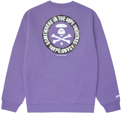 AAPE FW23 Loose Fit Crewneck Sweatshirt with Ape Logo and Letter Print AAPSWMA324XXL Details for AAPE FW23 Loose Fit Crewneck Sweatshirt with Ape Logo and Letter Print AAPSWMA324XXL