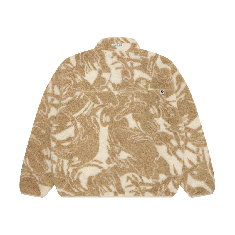 Purchase AAPE FW23 寬鬆迷彩立領猿人徽章抓毛衫 AAPSWMA316XXL