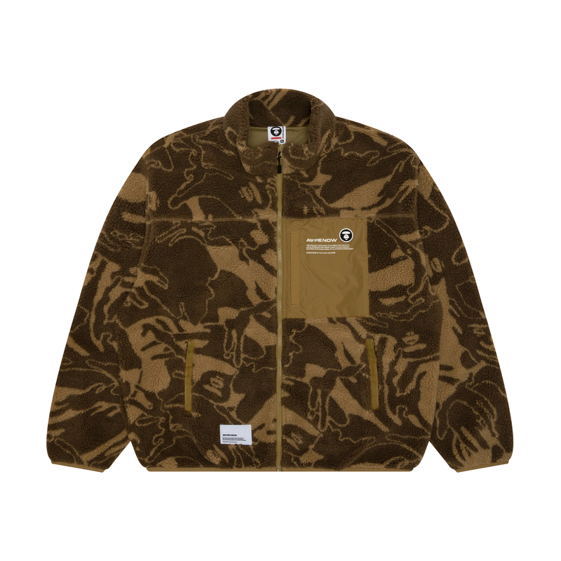 Details for AAPE FW23 寬鬆迷彩立領猿人徽章抓毛衫 AAPSWMA316XXL