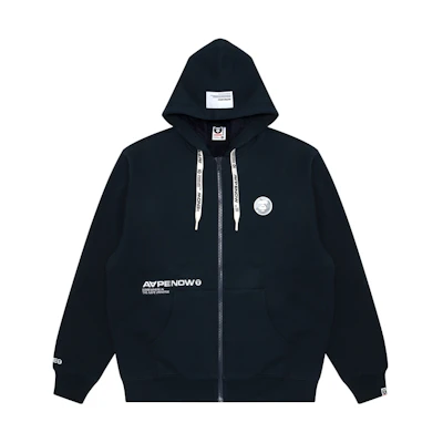 AAPE FW23 Navy Blue Ape Logo Lettering Oversized Hoodie for Men AAPSWMA396XXL
