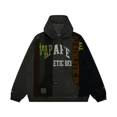 Aape FW24 Ape Logo Hoodie Black Thick Fleece. AAPSWMC315XXN