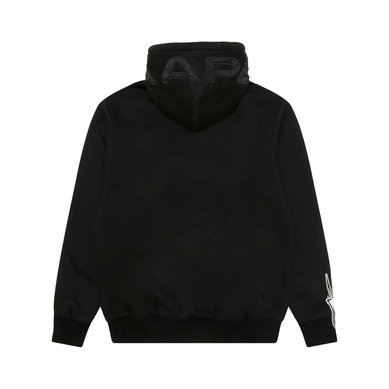 Aape FW24  Black Hoodie Jacket with Badge Design - Versatile and Stylish. AAPSWMB346XXN 圖 3