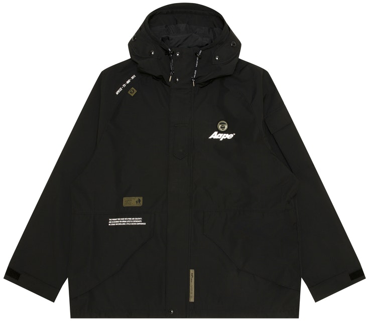 aape-fw-24-black-solid-hoodie-jacket-with-logo-print-aapljm-7694-xxn