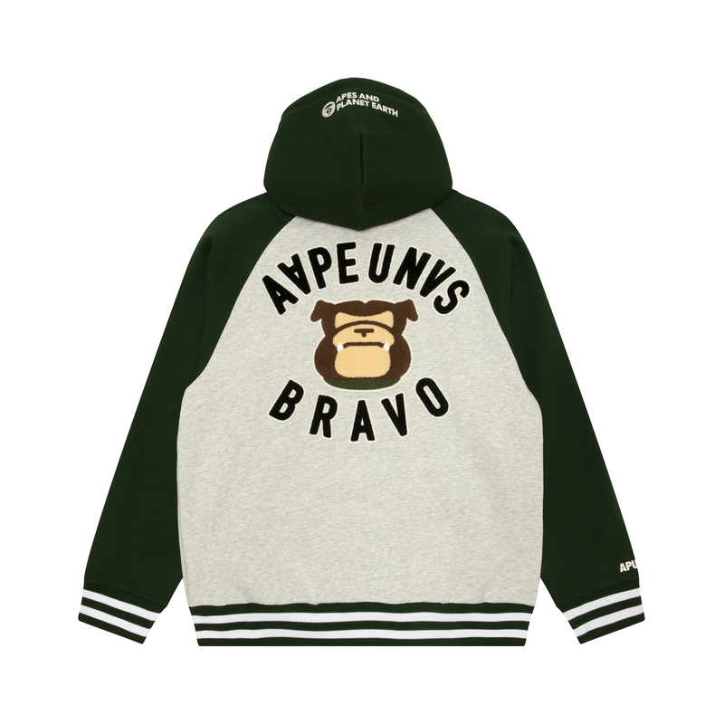 Aape FW24  Green Loose Fit Casual Hoodie Long Sleeve Jacket. AAPSWMB382XAN 圖 3