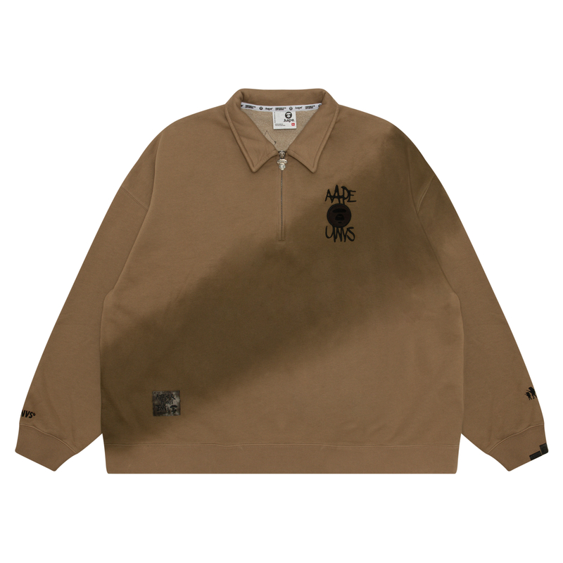 Aape FW24  Half-Zip Casual Sweatshirt with Letter Embroidery. AAPSWMA354NXL
