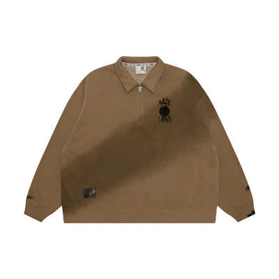 Aape FW24 Half-Zip Casual Sweatshirt with Letter Embroidery. AAPSWMA354NXL
