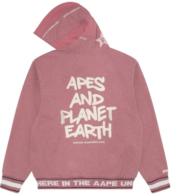 Aape FW24 핑크 스타 에이프 페이스 후드 스웨트셔츠. AAPSWMB347XBN Lookbook Aape FW24 핑크 스타 에이프 페이스 후드 스웨트셔츠. AAPSWMB347XBN