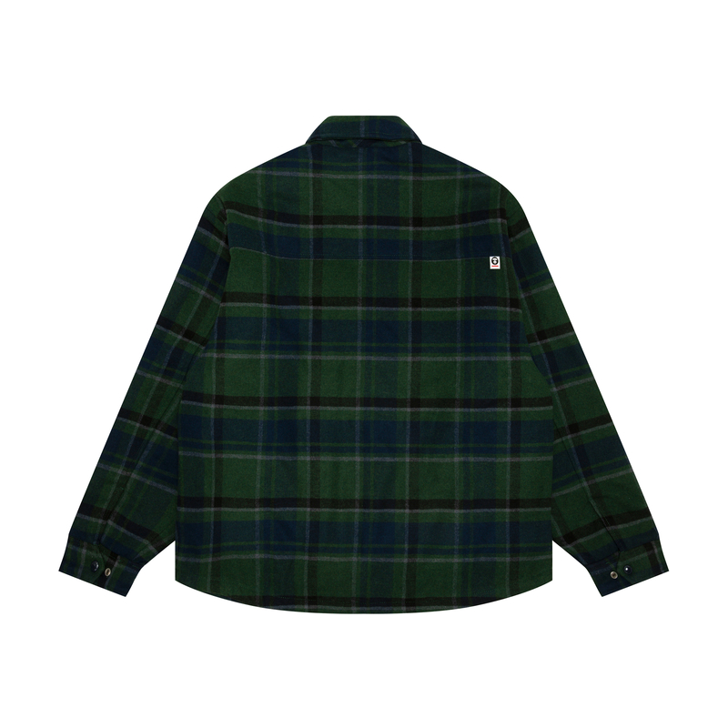 Cheap Aape FW24 체크 칼라 재킷 에이프 페이스 배지. AAPJKM7659XXN