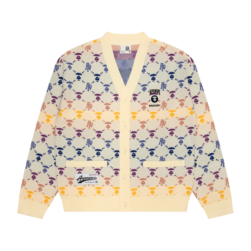 Aape FW24  Tie-Dye V-Neck Knit Sweater Loose Fit. AAPKNMB374XXN