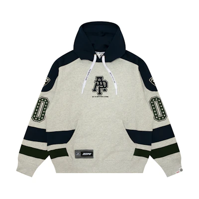 Aape FW24 White Hoodie with Embroidered Letter Design. AAPSWMB356XAN