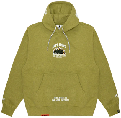 AAPE FW24 Ape Army Logo Graphic Hoodie Yellow Green AAPSWMB378XBN Buy AAPE FW24 Ape Army Logo Graphic Hoodie Yellow Green AAPSWMB378XBN