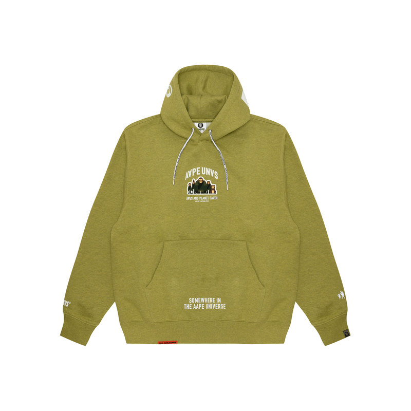 Order AAPE FW24 Ape Army Logo Graphic Hoodie Yellow Green AAPSWMB378XBN