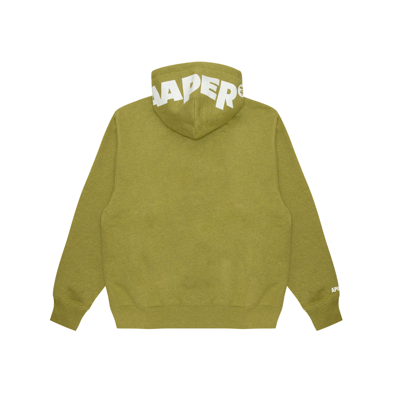 Lookbook AAPE FW24 Ape Army Logo Graphic Hoodie Yellow Green AAPSWMB378XBN
