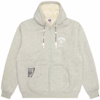 Aape FW24 Ape Face Badge Hoodie Jacket Casual White Grey AAPSWMB332XAN Aape FW24 Ape Face Badge Hoodie Jacket Casual White Grey AAPSWMB332XAN