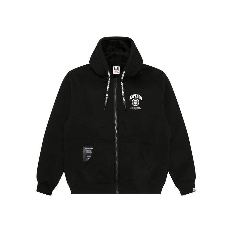 AAPE FW24 Ape Face Badge Zip Hoodie Jacket Black . AAPSWMB332XXN 圖 2