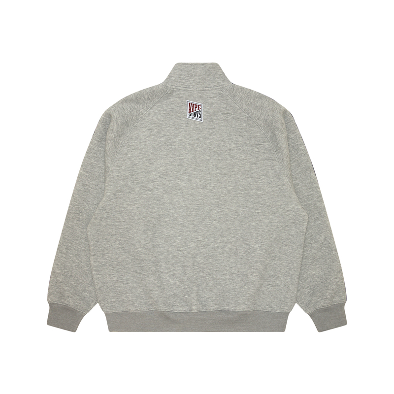 Lookbook Aape FW24 Jaket Kasual Ape Face Raglan Putih/Abu-Abu. AAPSWMB349XAN