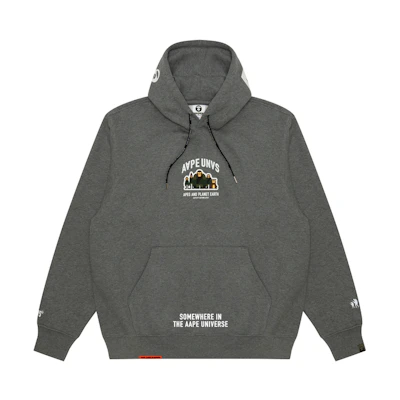 AAPE FW24 Ape Graphic Print Hoodie Grey AAPSWMB378XAN