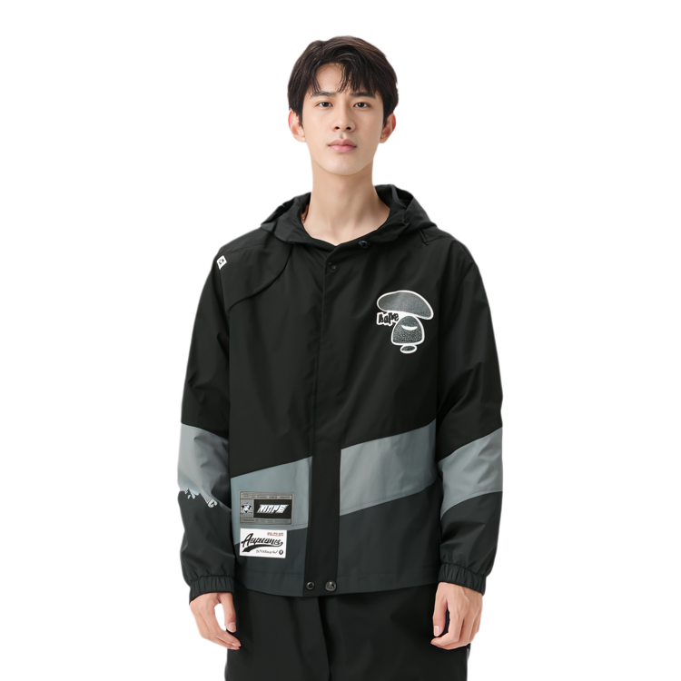 Shop AAPE FW24 에이프 헤드 배지 로고 후드 재킷. AAPLJM7671XXN
