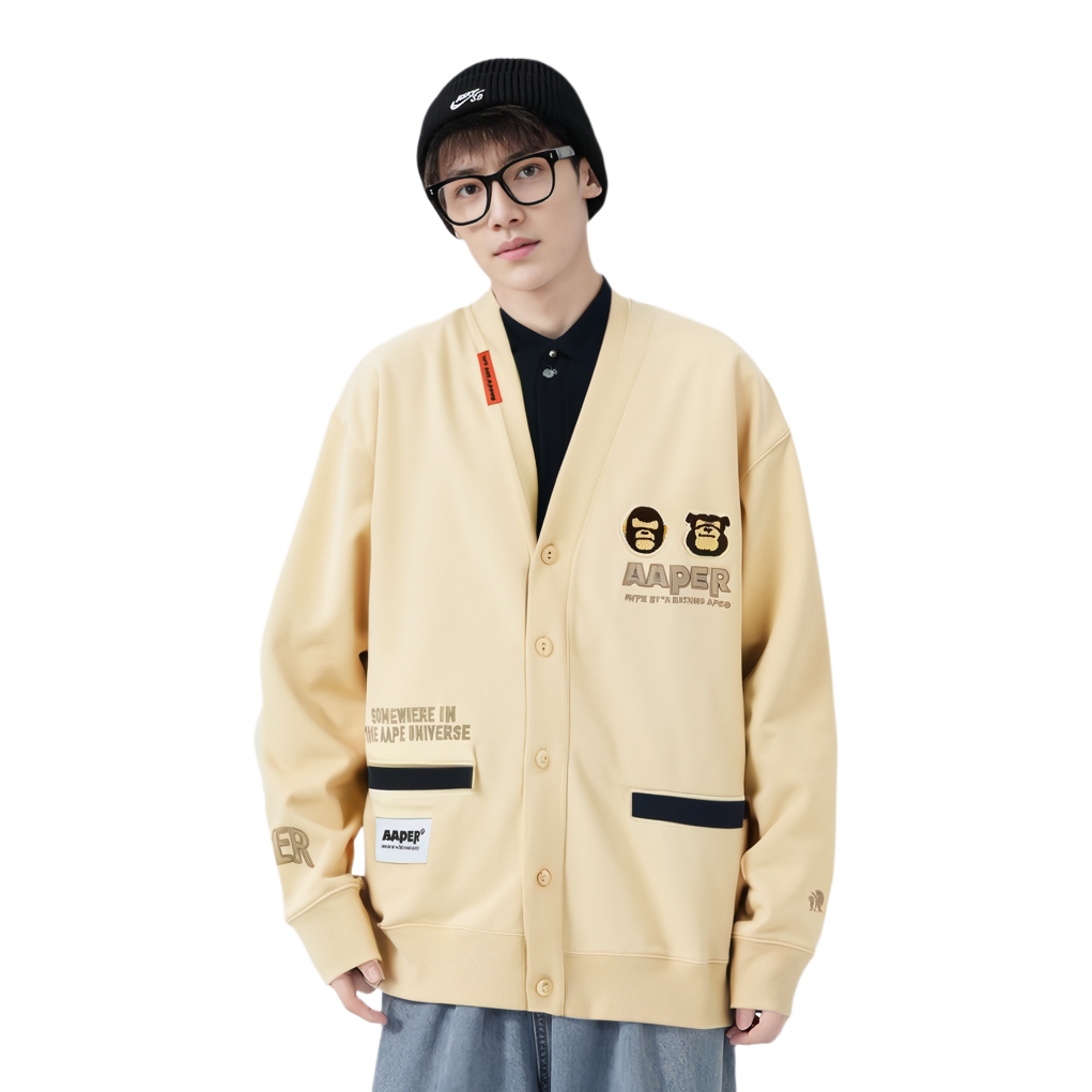 Details for AAPE FW24 男款猿人標誌寬鬆版長袖衛衣 AAPSWMC316XXN