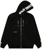 AAPE FW24 Ape Logo Patch Hoodie Jacket Black AAPSWMC317XXN AAPE FW24 Ape Logo Patch Hoodie Jacket Black AAPSWMC317XXN