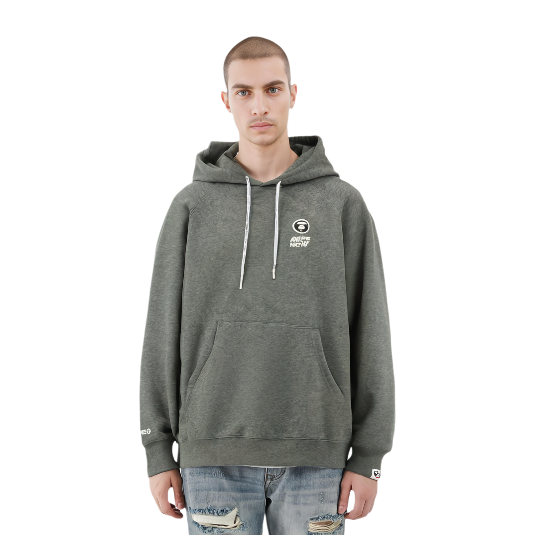 Details for AAPE FW24 Ape Logo Patch Oversized Hoodie AAPSWMB324XAN