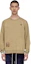 Shop AAPE FW24 Brown Crewneck Sweatshirt with Ape Logo and Letter Embroidery AAPSWMB318XAN
