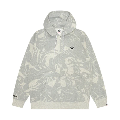 AAPE FW24 Camo Loose Fit Pullover Hoodie Mens Grey AAPSWMB326XAN