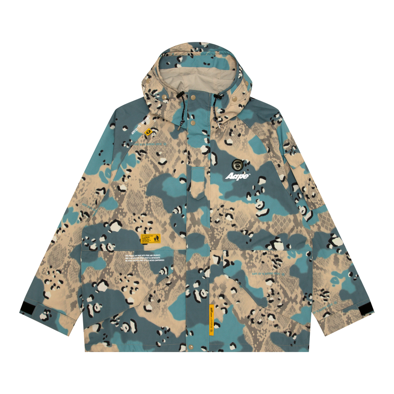 AAPE FW24 Casual Ape Logo Hooded Jacket Khaki AAPLJM7694XAN