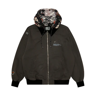 Aape FW24 Detachable Hood Oversized Casual Jacket Black AAPLJM7675XXN