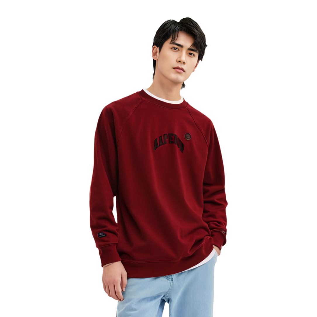 Details for AAPE FW24 Embroidered Letter Crewneck Casual Sweatshirt AAPSWMB320XXN
