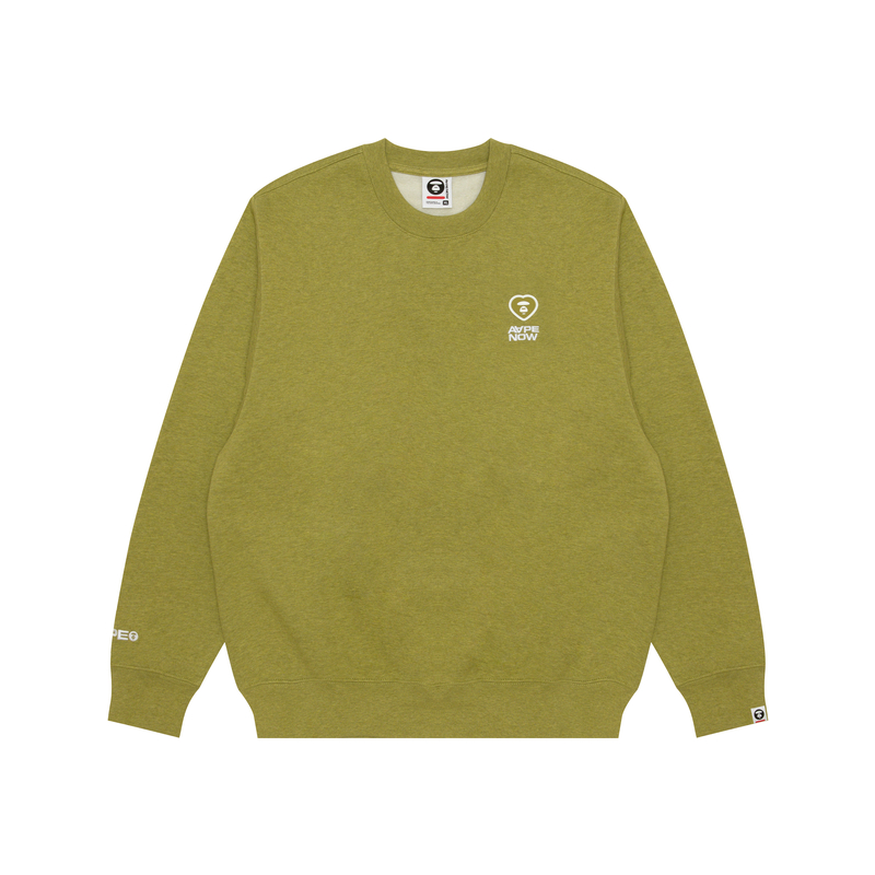 AAPE FW24 Heart Ape Logo Crewneck Sweatshirt Loose Fit AAPSWMB321XBN