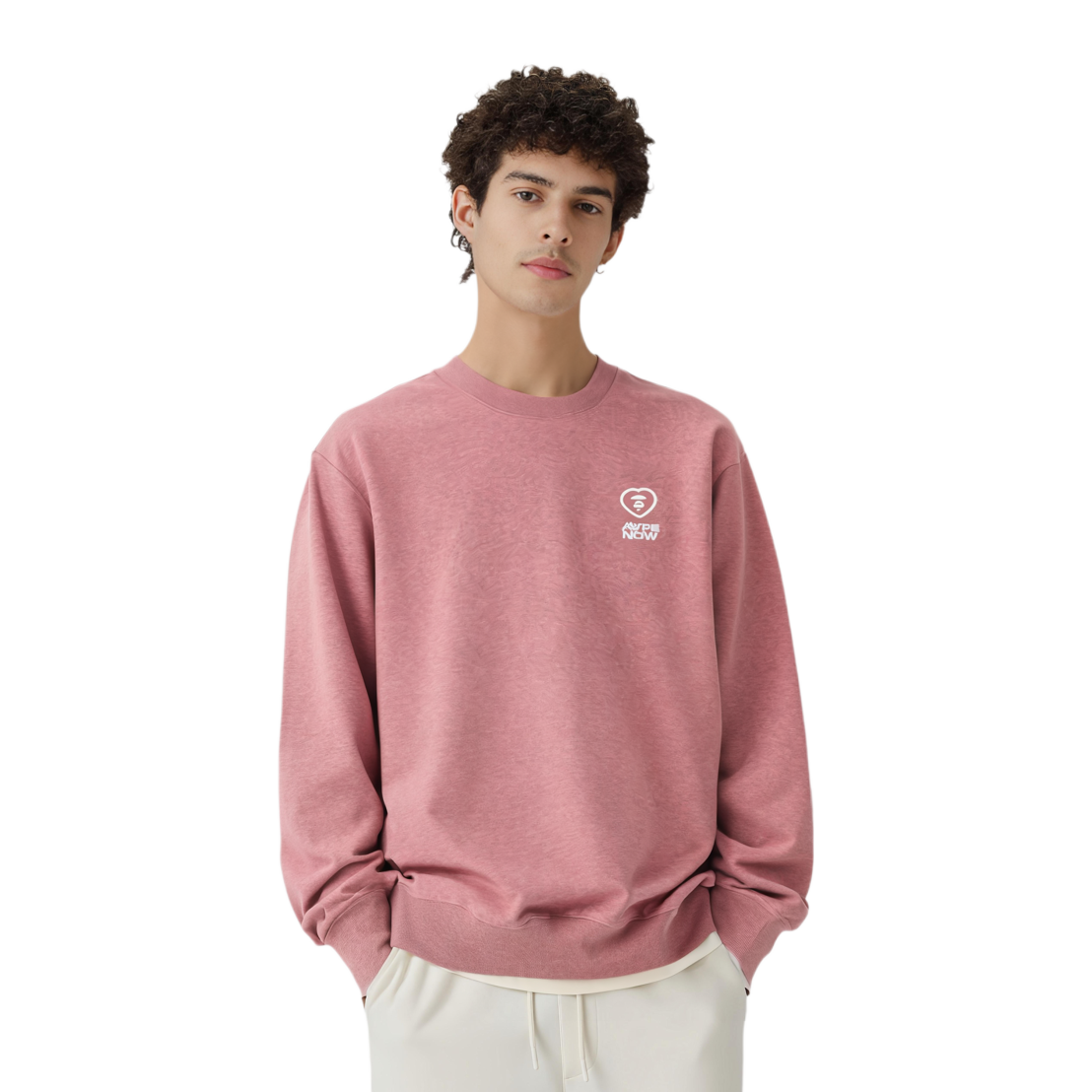 Sizing AAPE FW24 心形猿標誌寬鬆版圓領衫 AAPSWMB321XBN