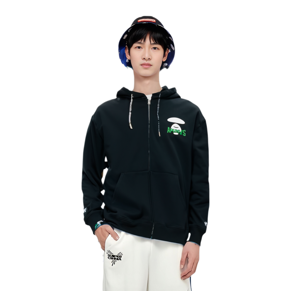 Shop AAPE FW24 Letter Print Pullover Hoodie for Men AAPSWMB343XXN