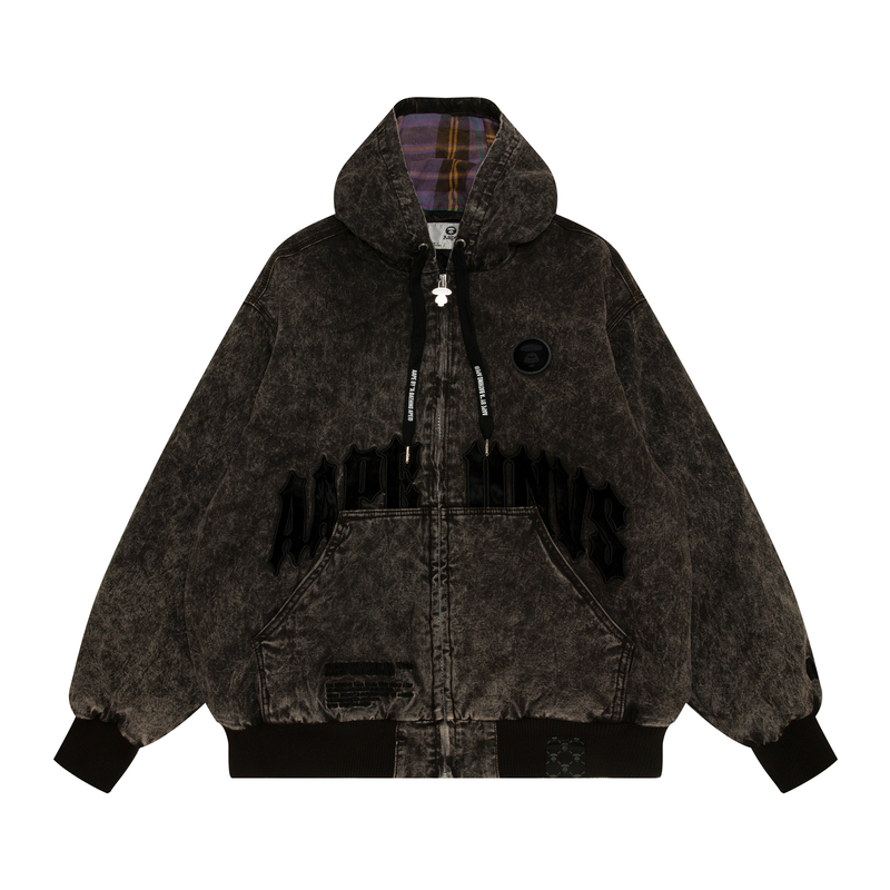 Order AAPE FW24 Loose Fit Hooded Jacket with Letter Embroidery AAPJKM7610NXL