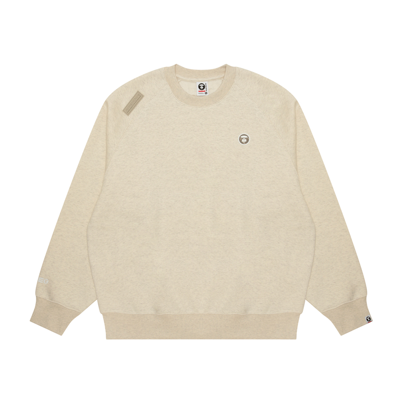 AAPE FW24 Minimal Ape Logo Letter Print Loose Crewneck Sweatshirt Men AAPSWMB319XAN