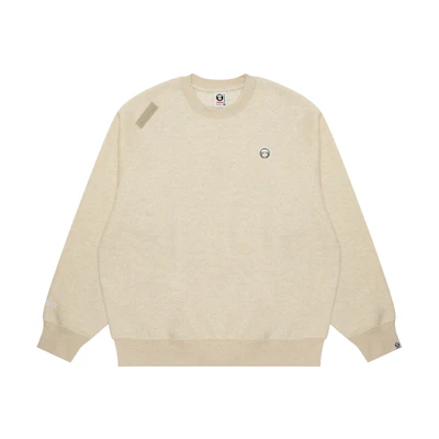 AAPE FW24 Minimal Ape Logo Letter Print Loose Crewneck Sweatshirt Men AAPSWMB319XAN