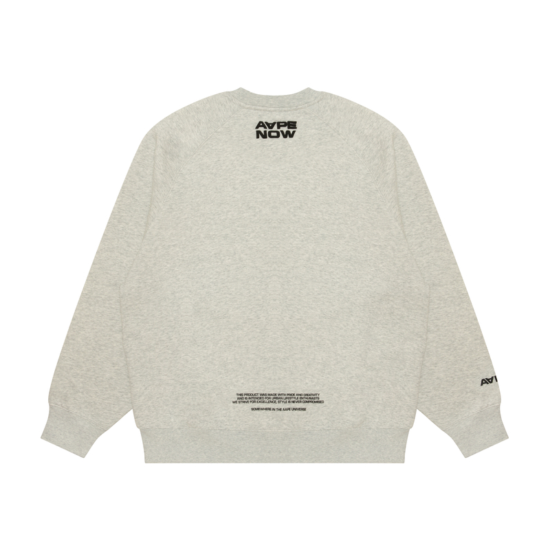 Details for AAPE FW24 Minimal Ape Logo Letter Print Loose Crewneck Sweatshirt Men AAPSWMB319XAN