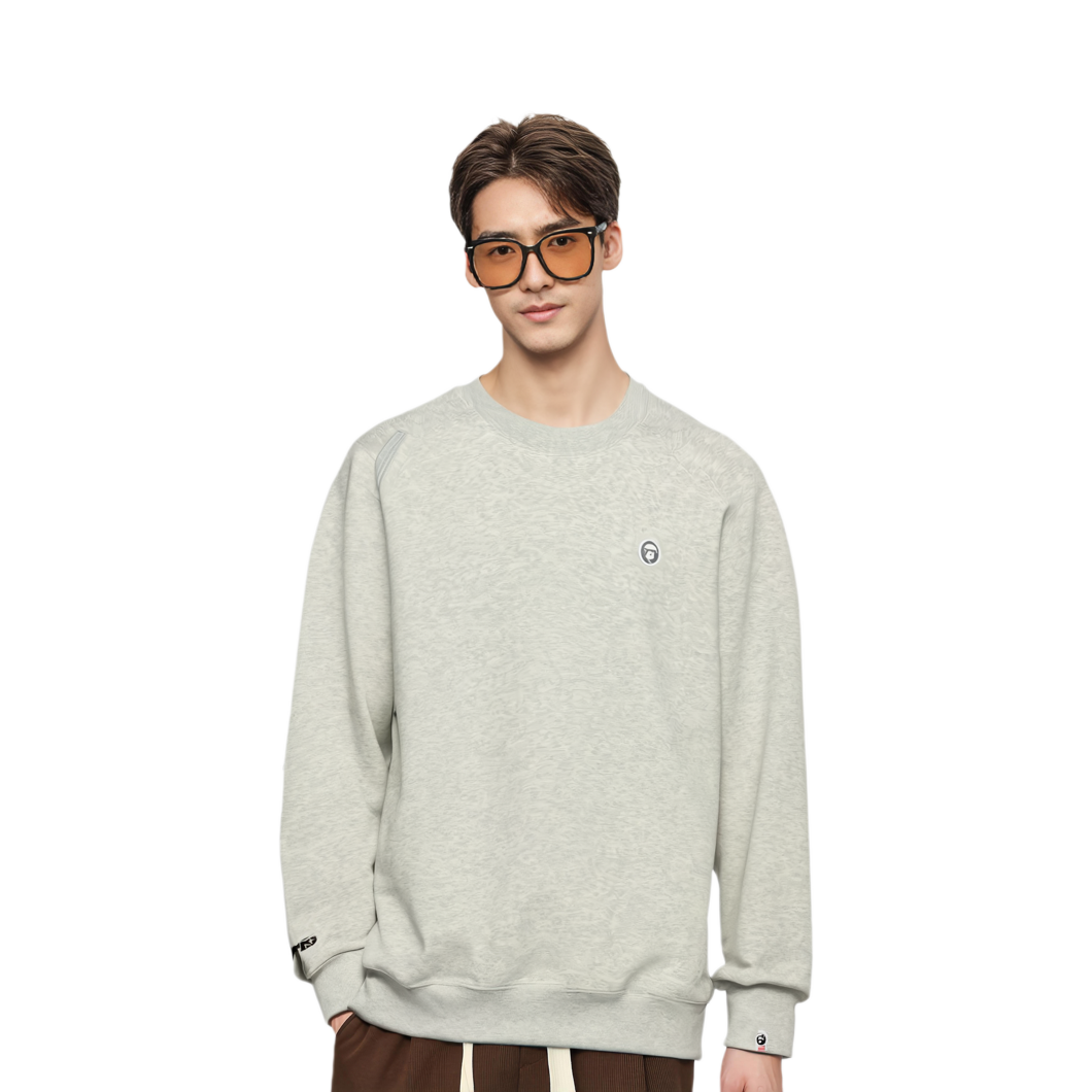Sizing AAPE FW24 Minimal Ape Logo Letter Print Loose Crewneck Sweatshirt Men AAPSWMB319XAN