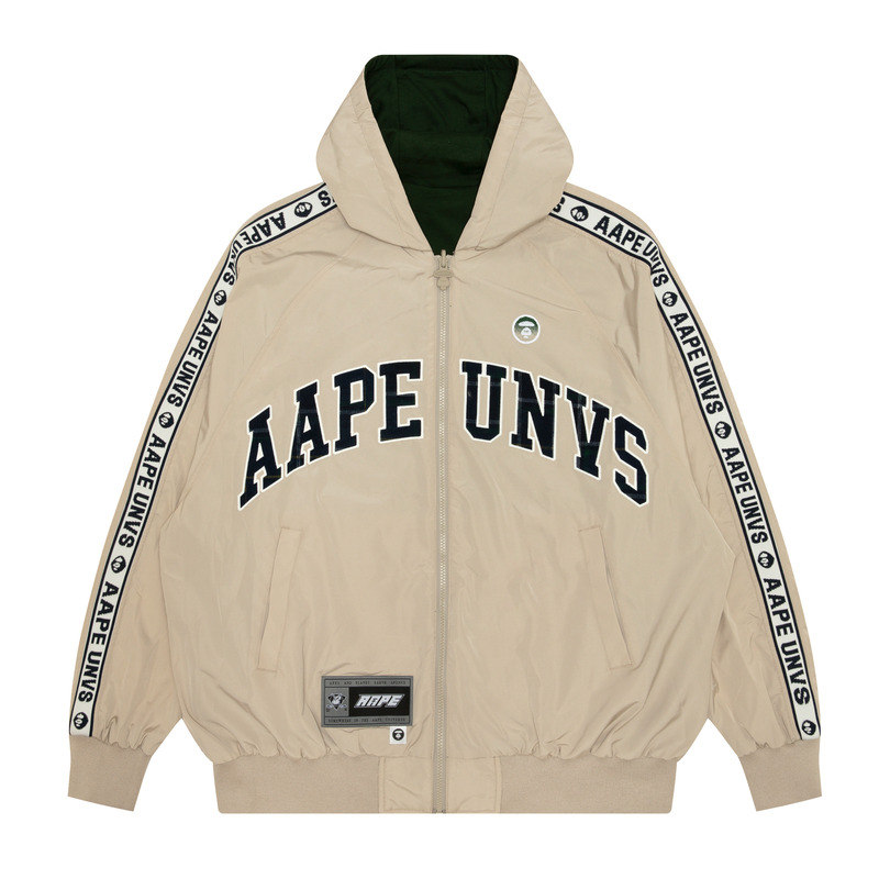 Cheap Aape FW24 리버서블 후드 루즈핏 집업 재킷 남성용. AAPLJM7672XXN